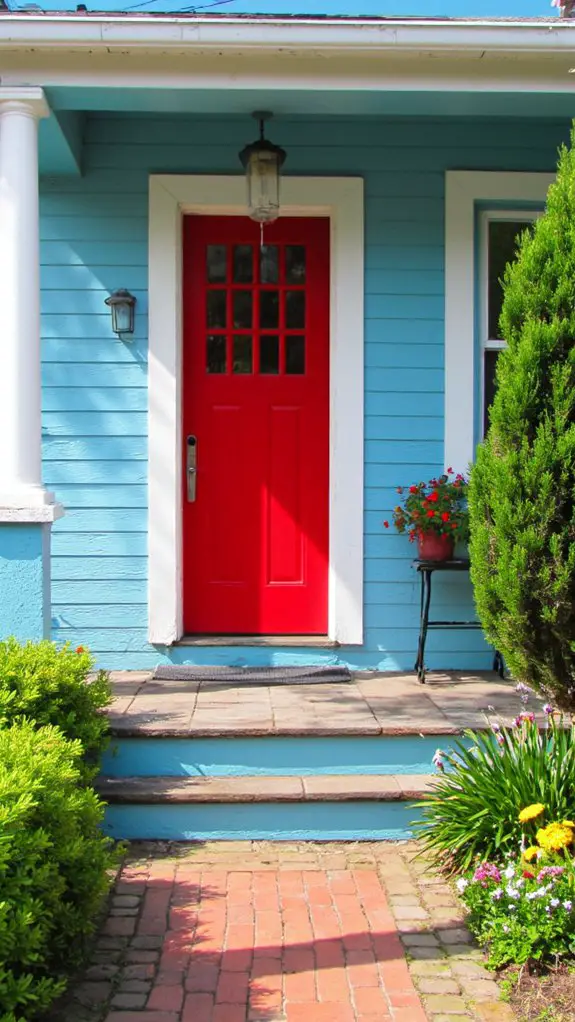 turquoise house vermilion door