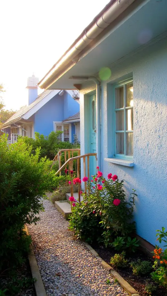 turquoise shutters enhance tranquility