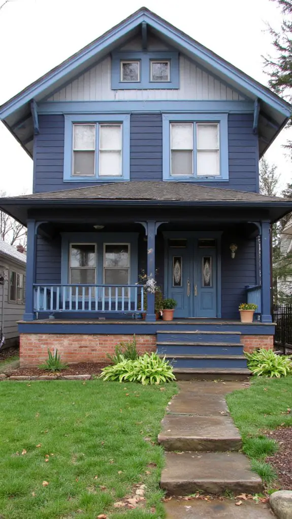 two tone blue exterior design