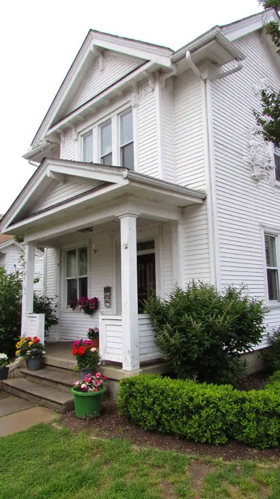 unique architectural white siding