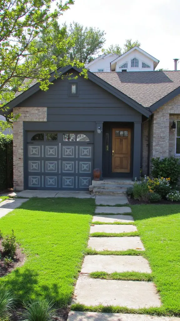 unique patterned gray garage door