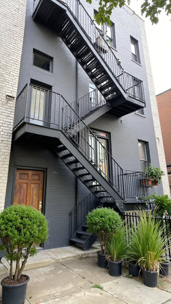 urban modern metal staircase