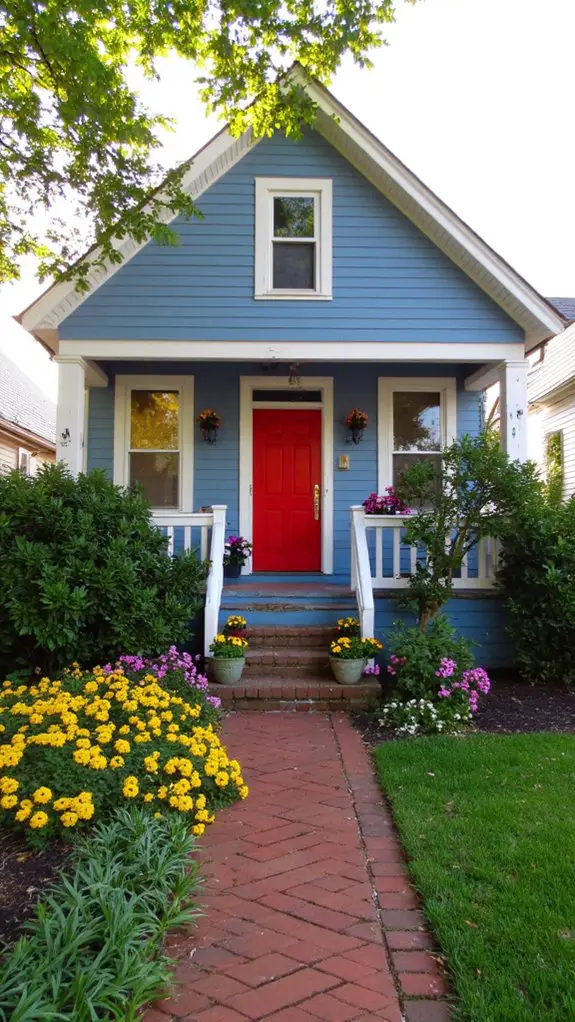 vibrant accents enhance exterior