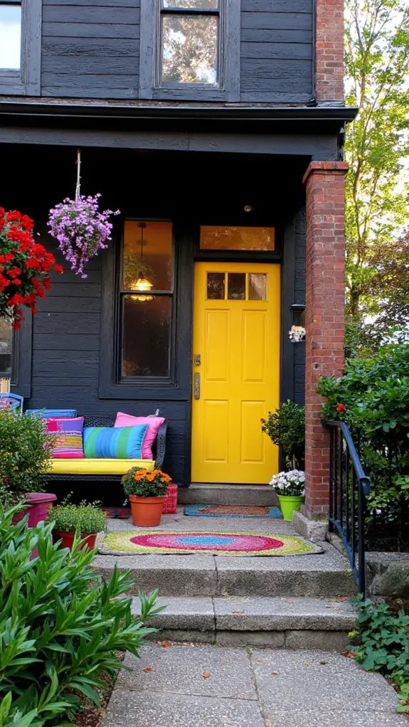 vibrant accessories enhance gray