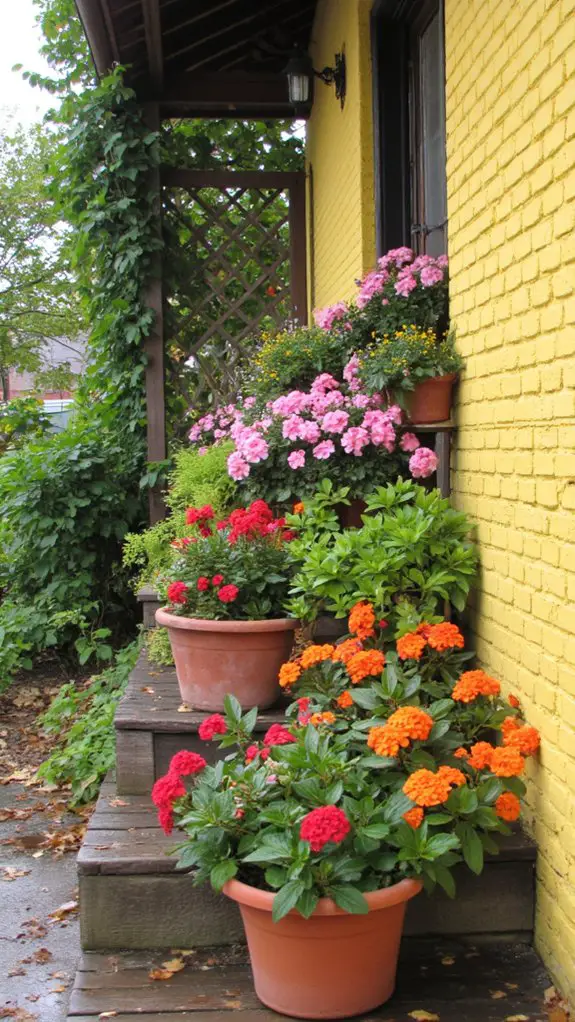 vibrant begonias enhance exterior