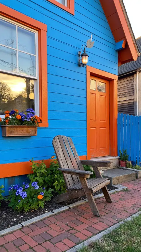 vibrant blue and orange