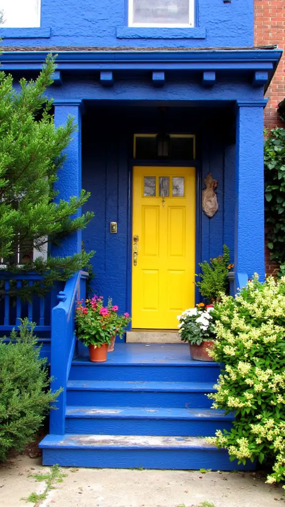 vibrant blue and yellow