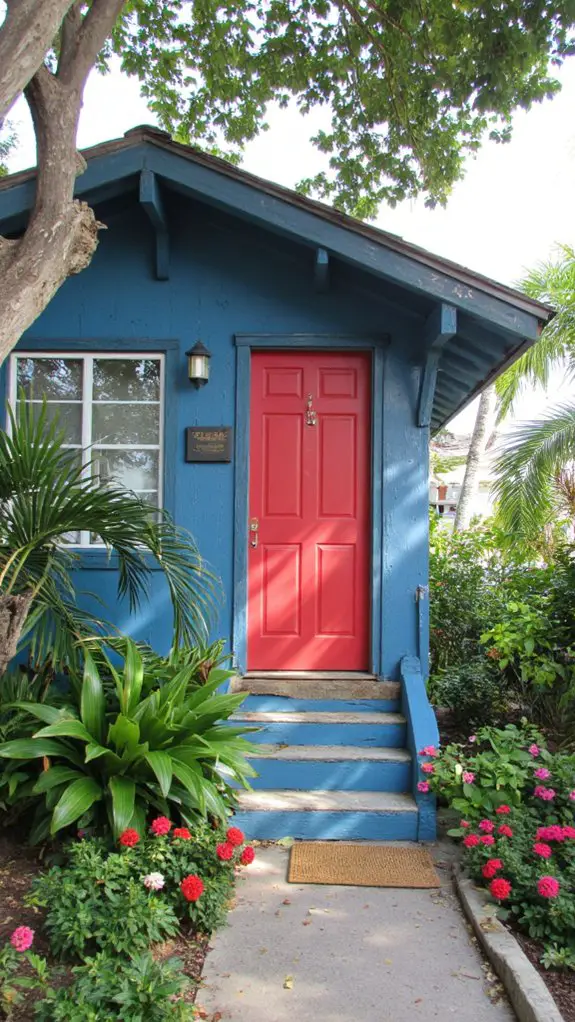 vibrant blue coral door