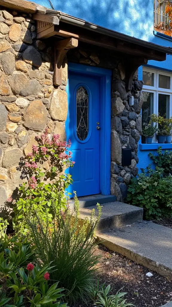 vibrant blue dark stone