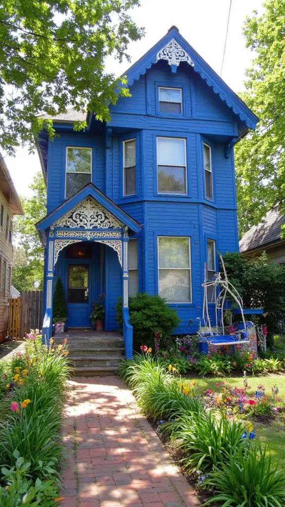 vibrant blue floral charm