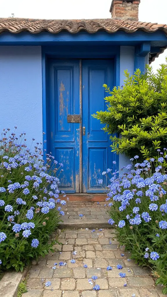 vibrant blue garden flowers
