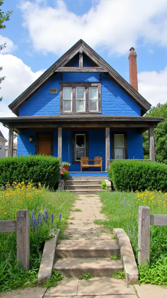 vibrant blue rustic charm