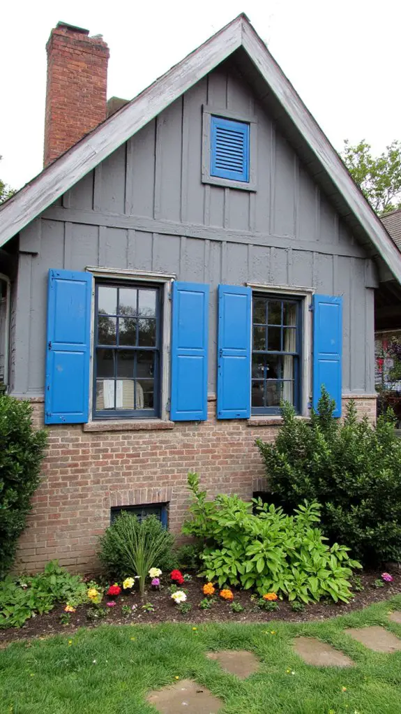 vibrant blue shutters transform