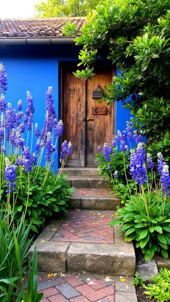 vibrant blue spiky blooms
