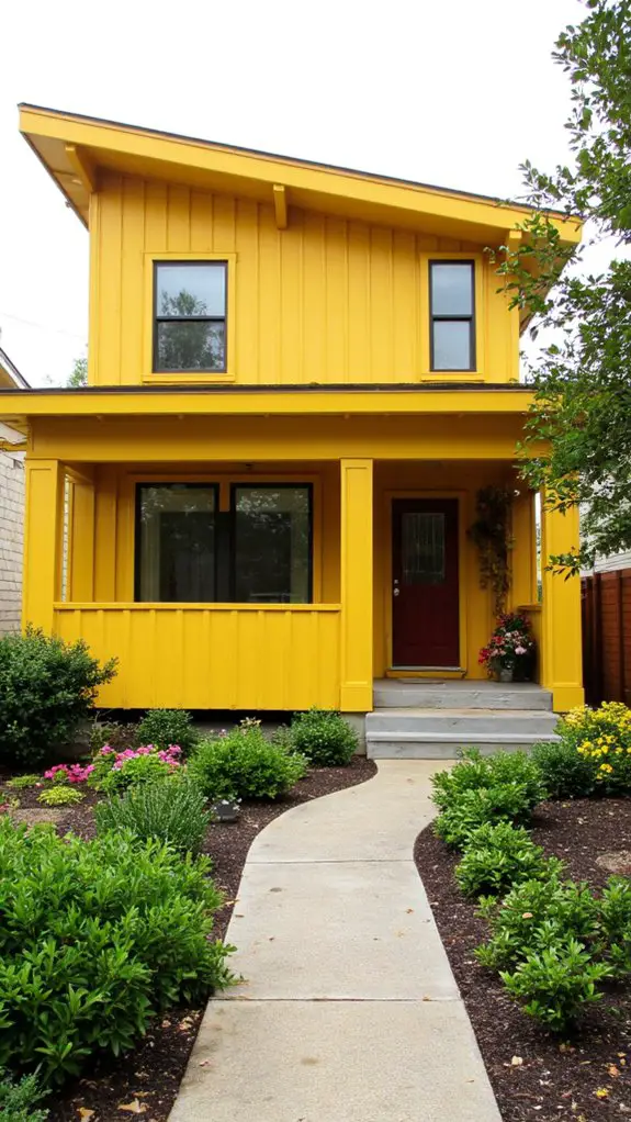 vibrant bold yellow architecture