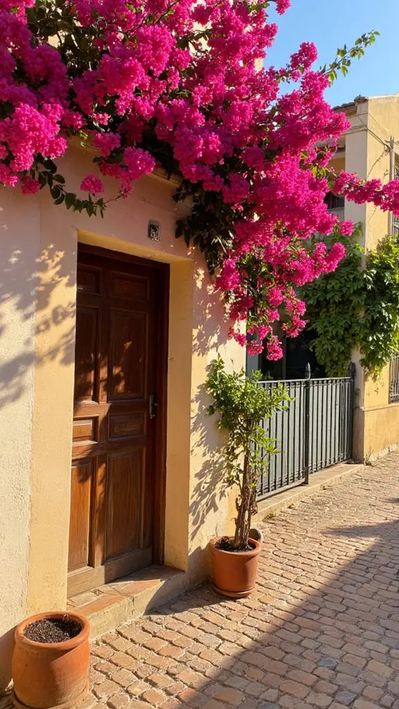 vibrant bougainvillea archway entrance