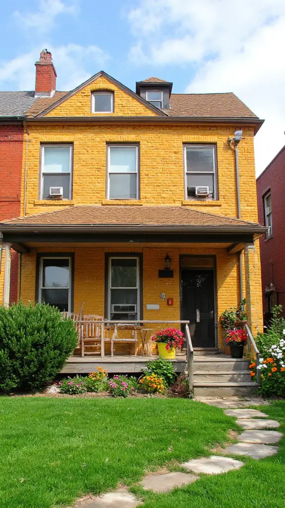 vibrant brick facade charm