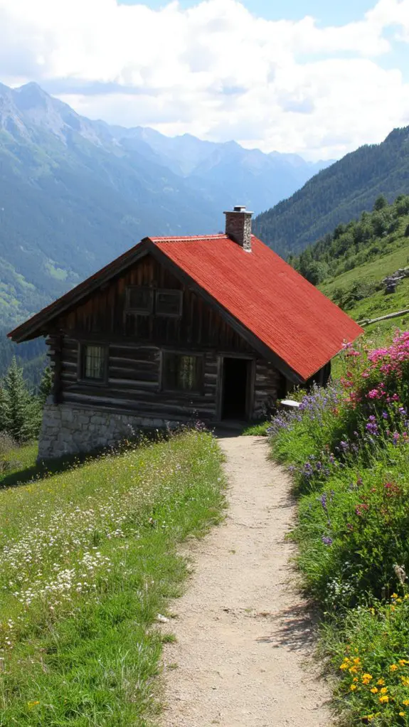 vibrant cabin in nature