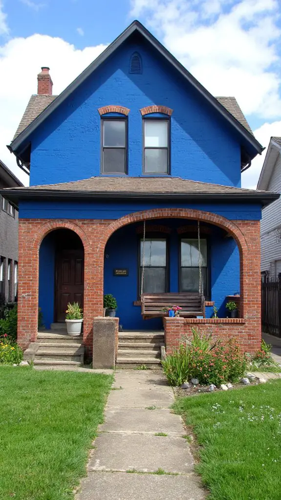 vibrant cerulean brick arches