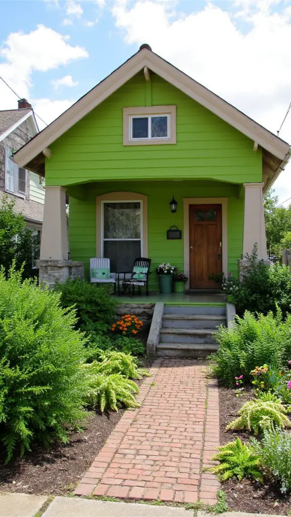 vibrant chartreuse soft taupe