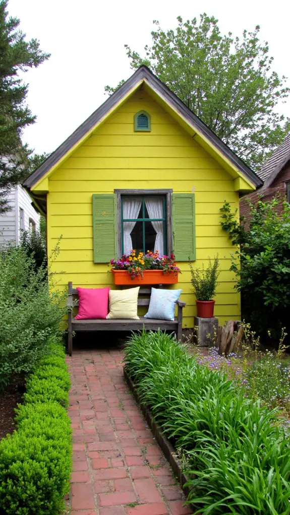 vibrant cheerful cottage exterior