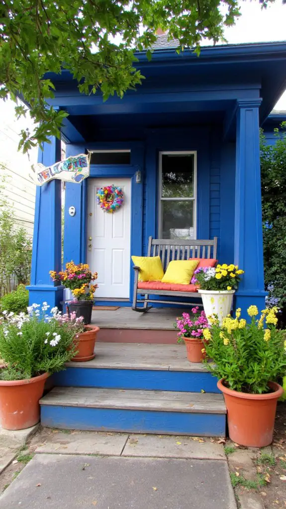 vibrant cheerful porch decor