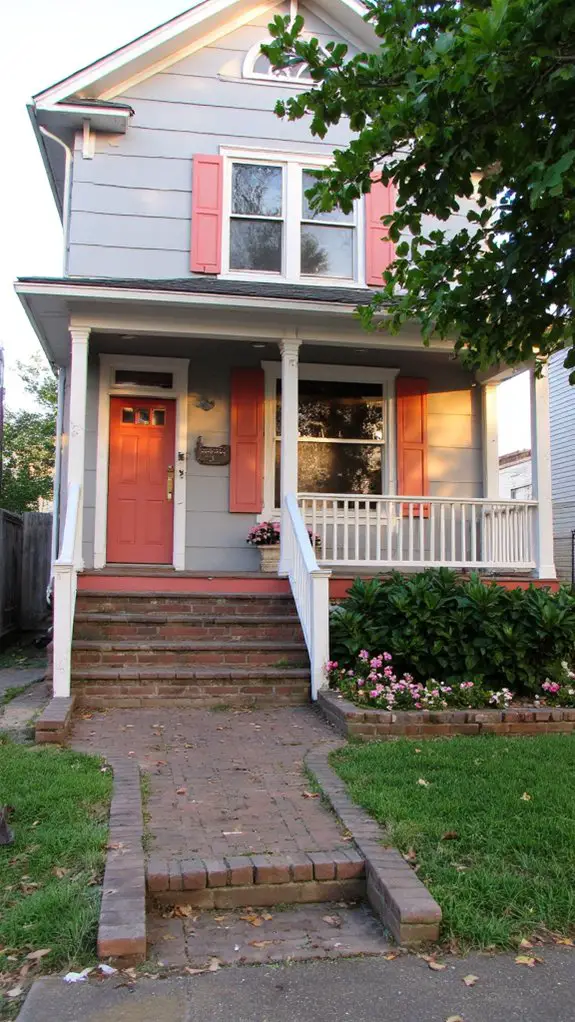 vibrant coral enhances curb appeal