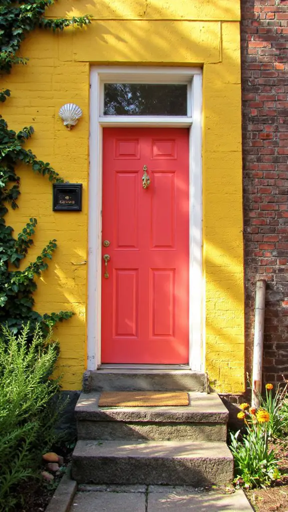 vibrant coral enhances yellow