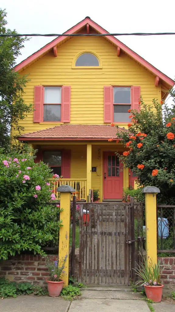 vibrant coral enhances yellow