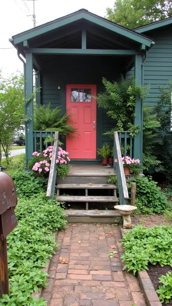vibrant coral front doors