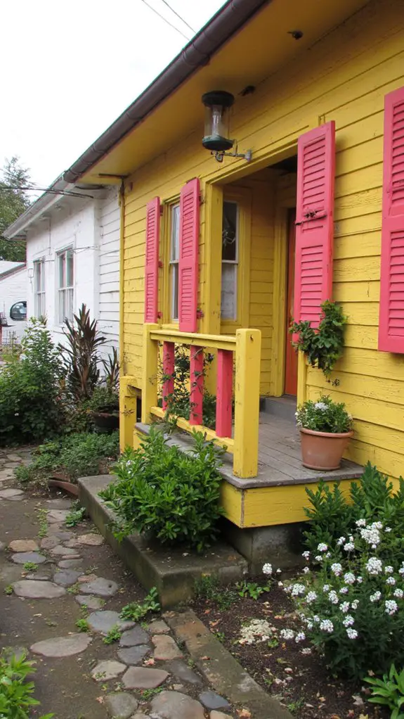 vibrant coral shutters shine