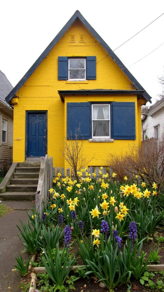 vibrant daffodil yellow exterior