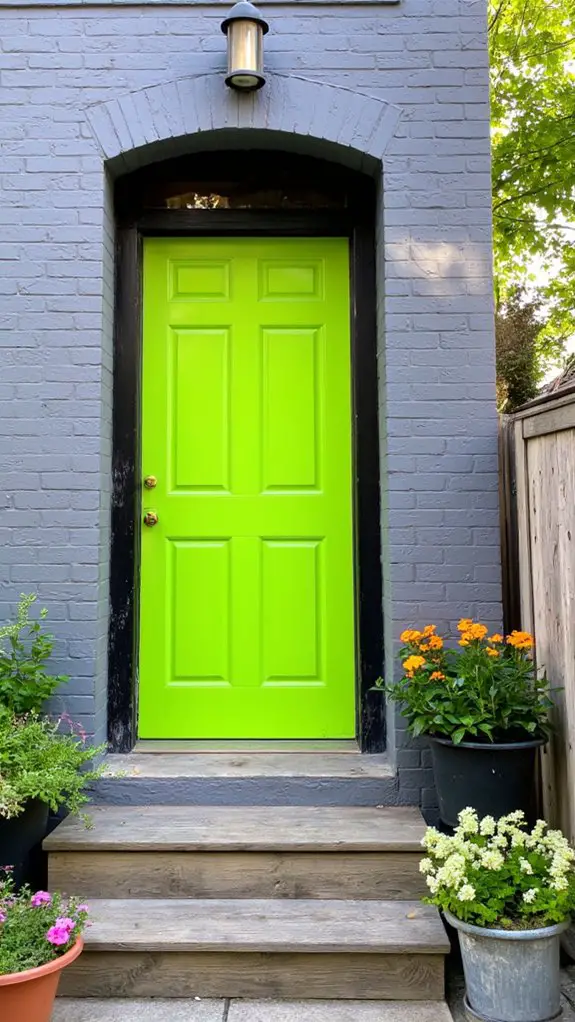 vibrant doors cheerful contrast