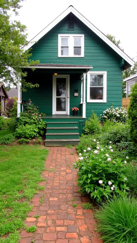 vibrant emerald green exterior