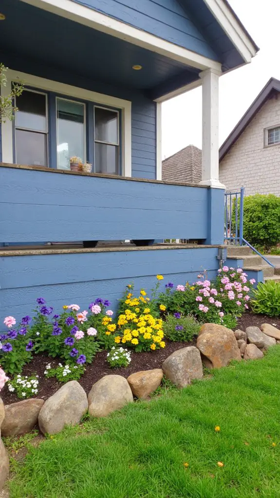 vibrant flower bed border
