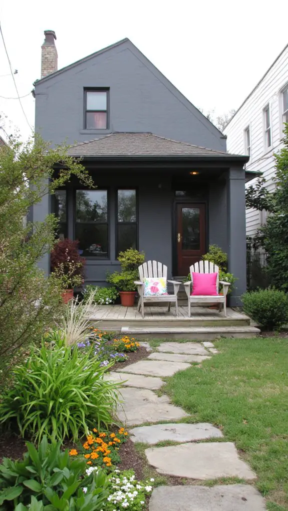 vibrant gray stucco spaces