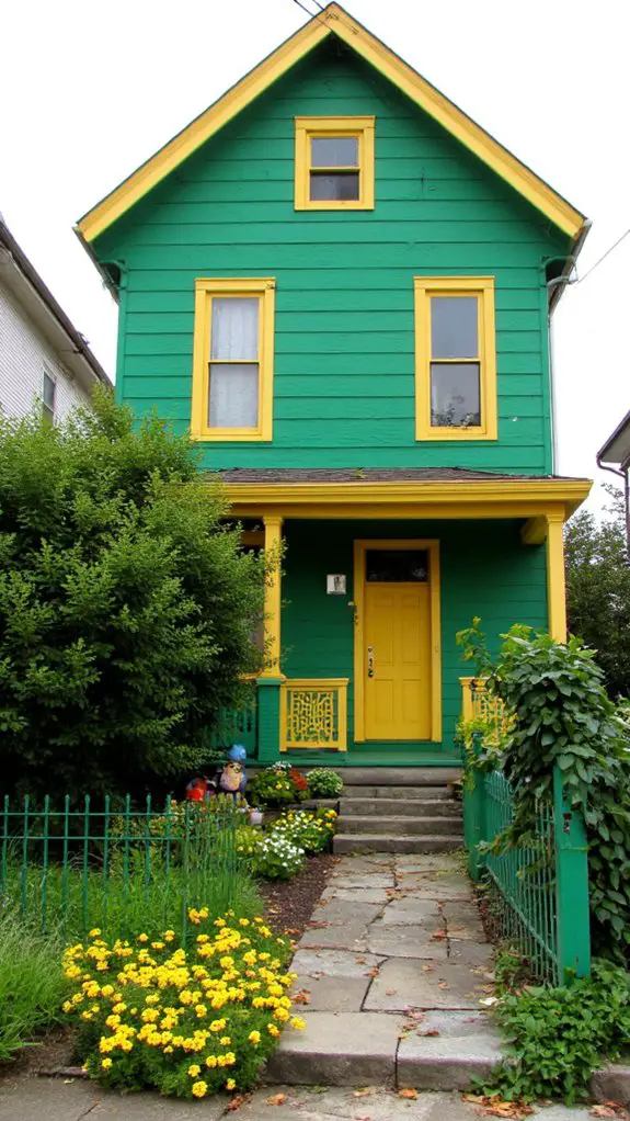 vibrant green and yellow