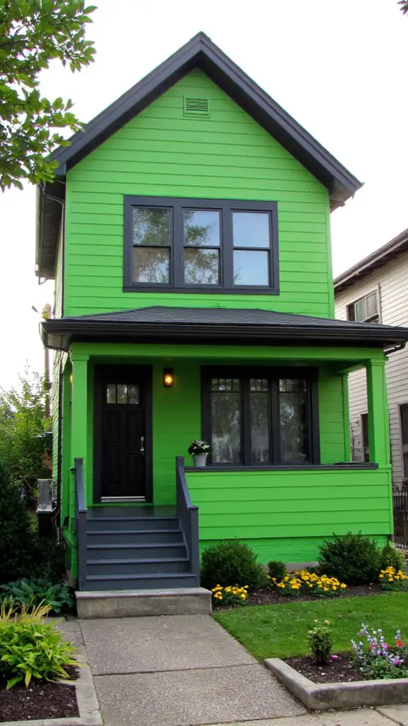 vibrant green elegant gray