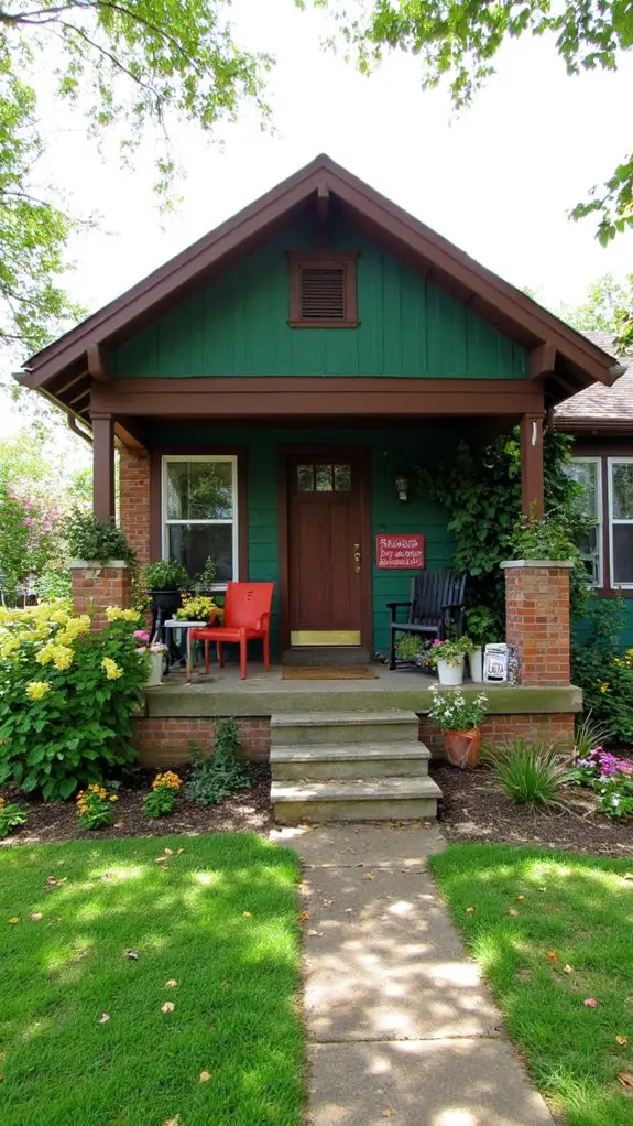 vibrant green rich brown