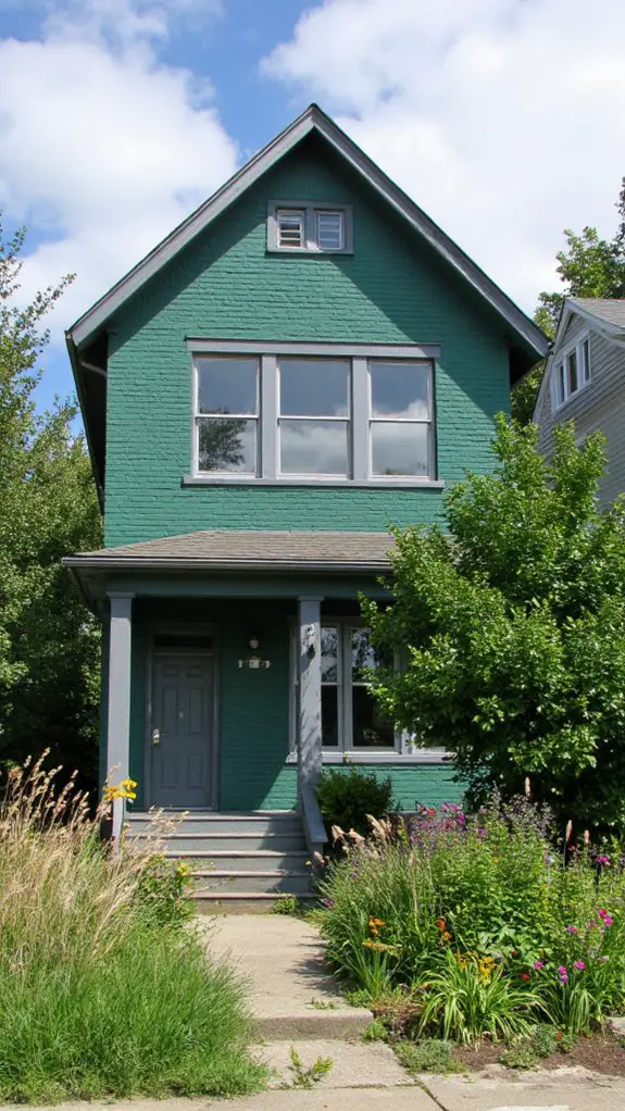 vibrant green sleek gray