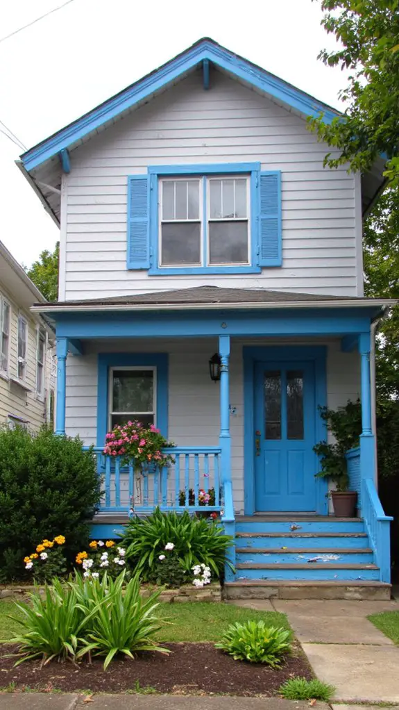 vibrant grey and blue