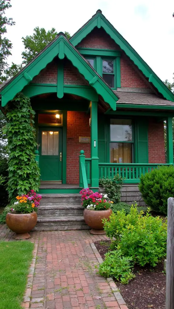 vibrant kelly green accents