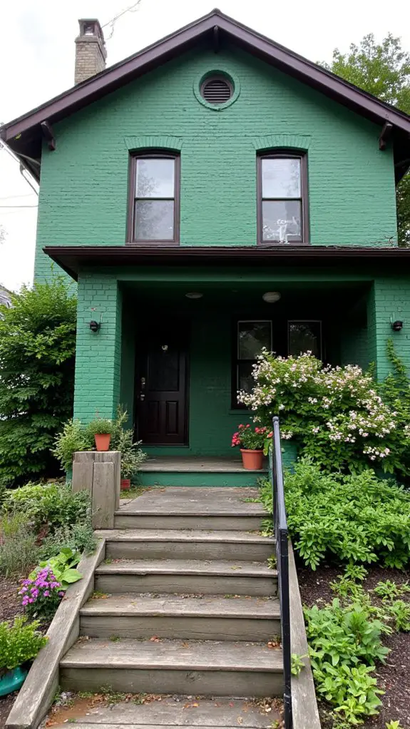 vibrant kelly green exterior