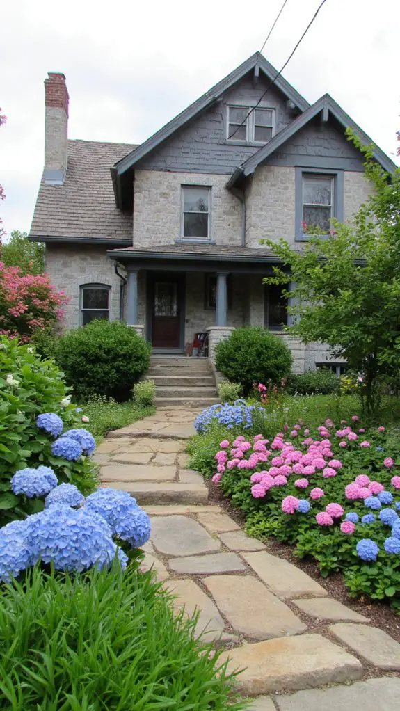 vibrant landscaping enhances contrast