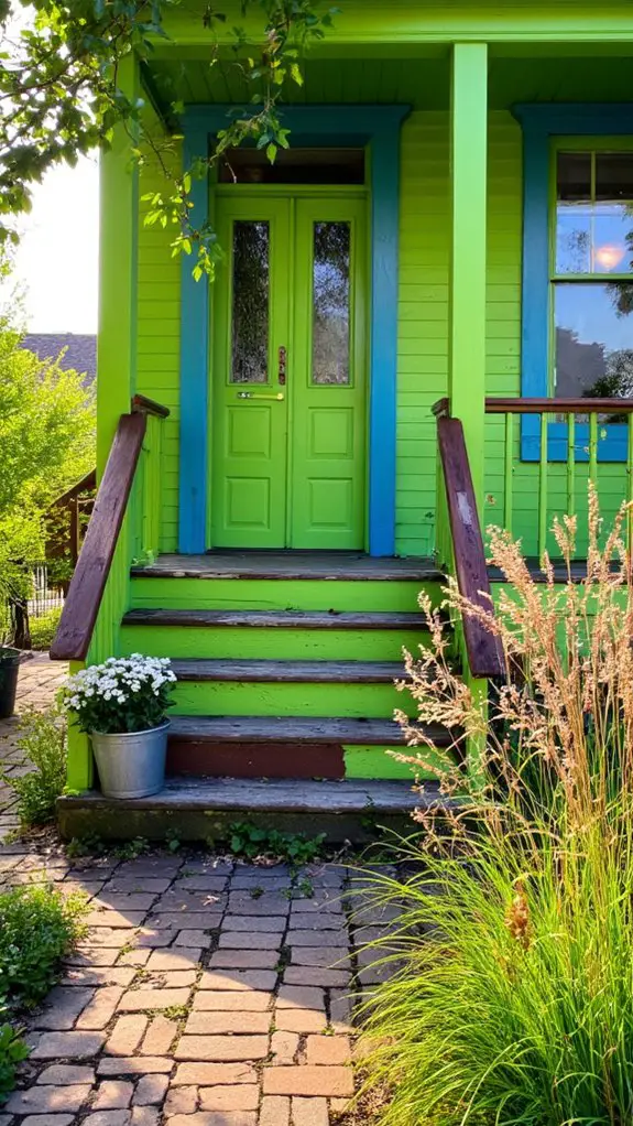 vibrant lime green exterior