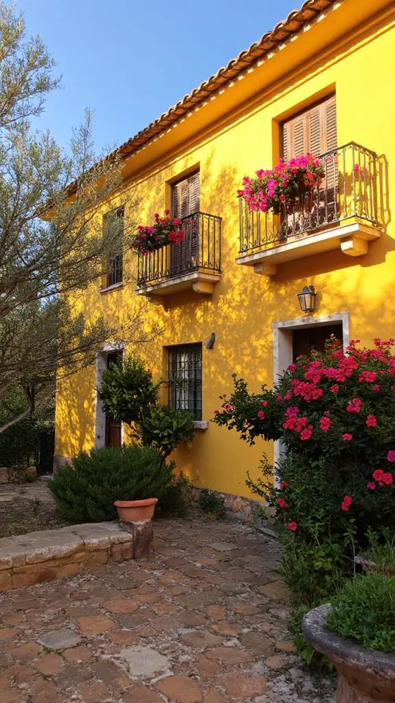 vibrant mediterranean yellow homes