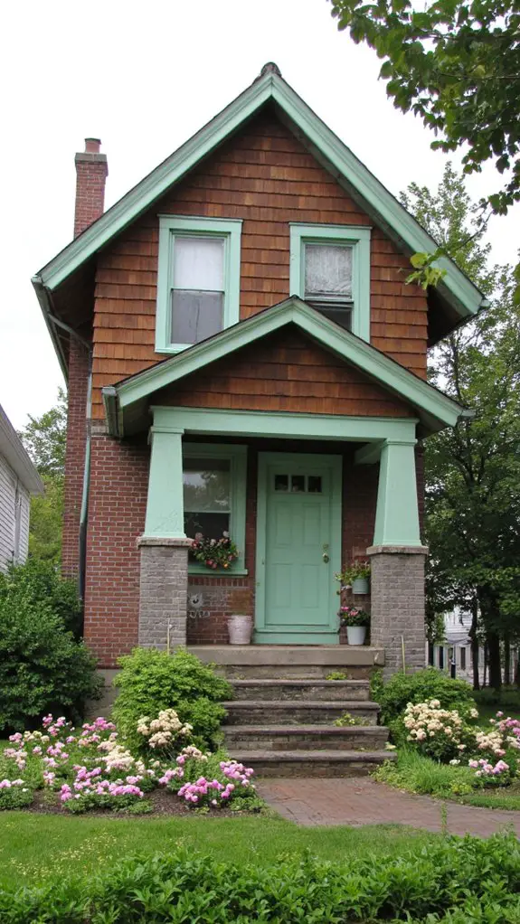 vibrant mint earthy brown