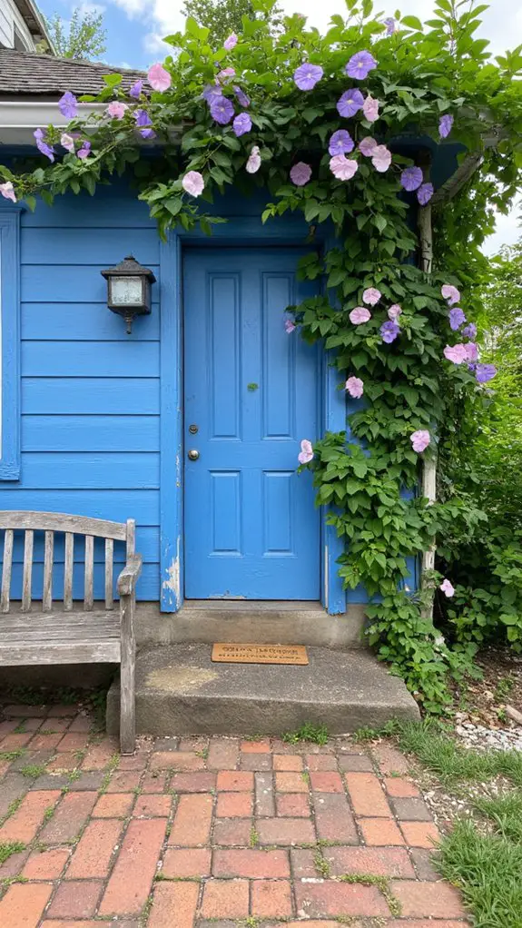 vibrant morning glory blooms