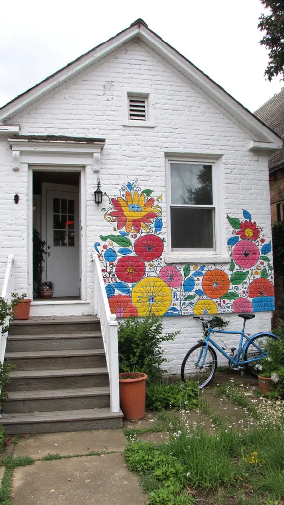 vibrant mural on brick