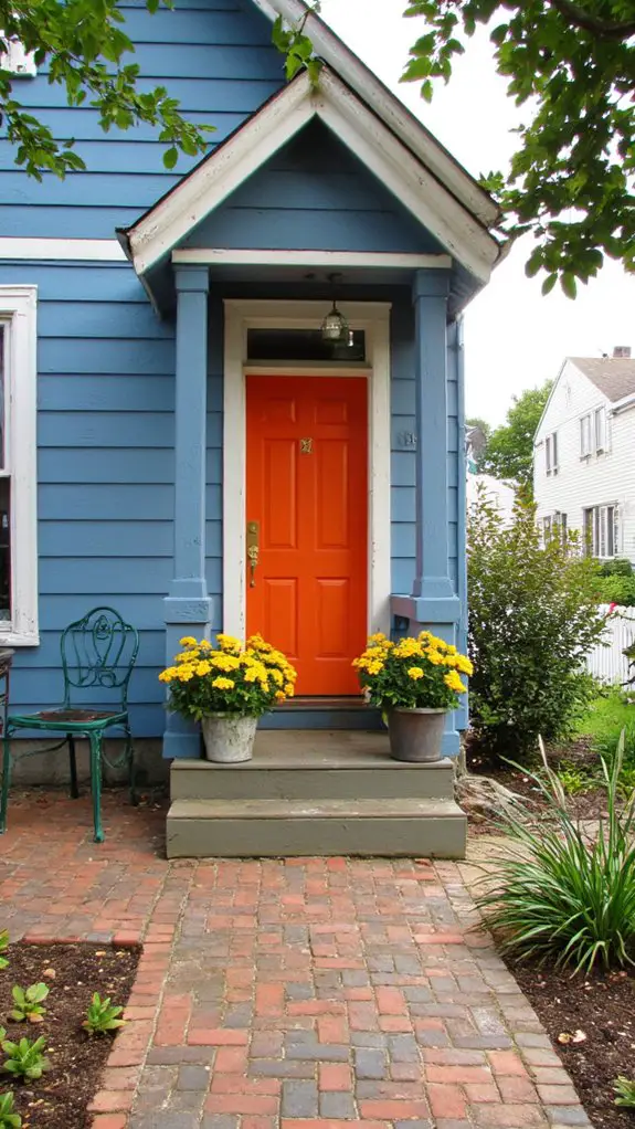 vibrant orange door statement